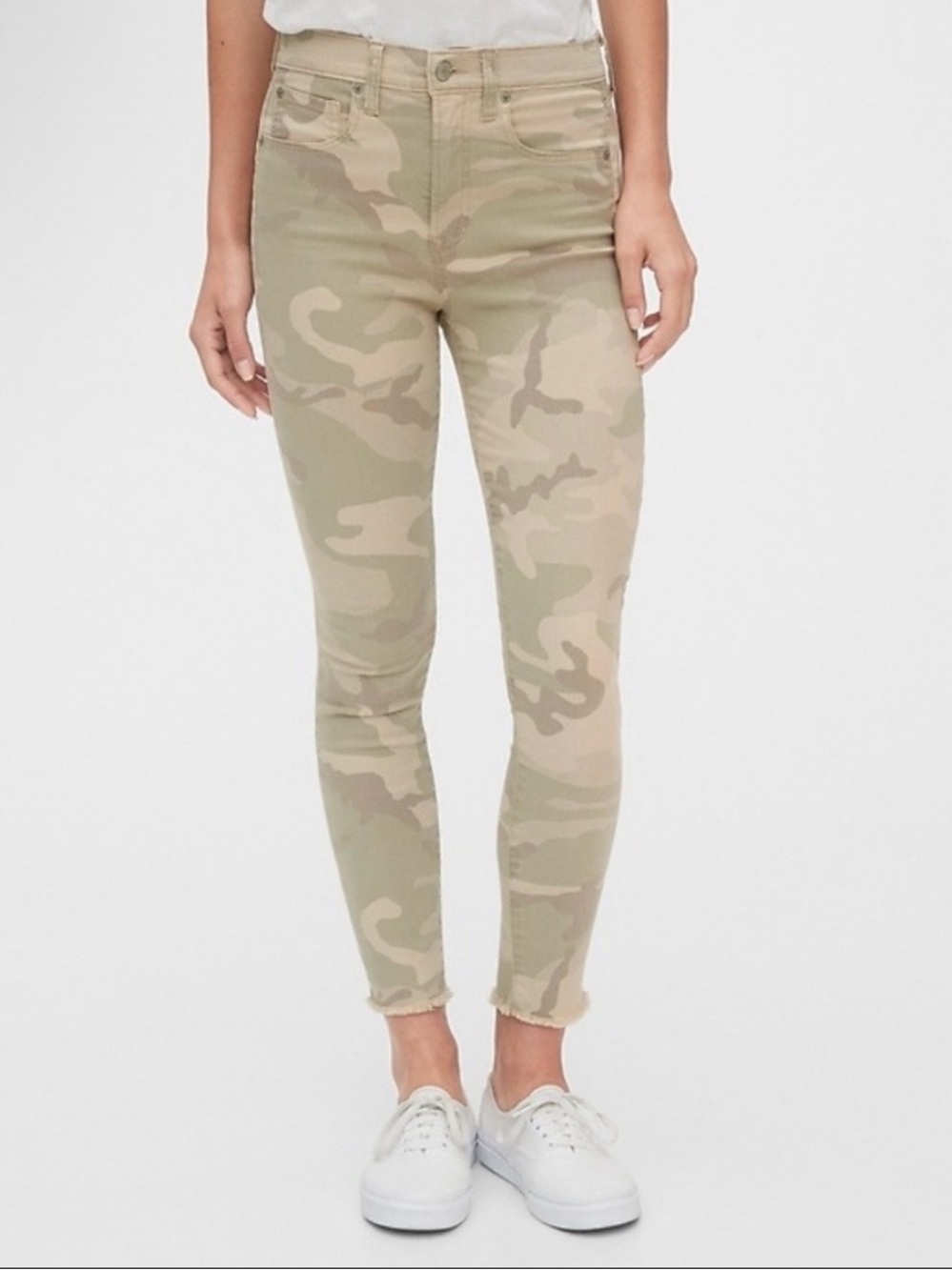 GAP Skinny Camo Jeans in Sage and Khaki